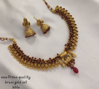 Traditional Gold Copper Necklace Set with Jhumka Earrings – Prime Quality