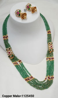 Gold Plated Copper Fancy Long Mala Set