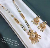 Copper Gold Plated Meenakari Long jewellery Set