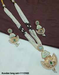 Pachi Kundan Gold Plated Long Necklace Set