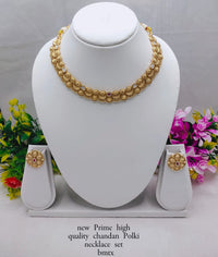 Designer Copper Chandan Polki Necklace Set with Stud Earrings – Ethnic Jewelry Collection
