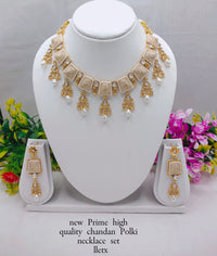 Premium Chandan Polki Necklace Set – Elegant Traditional Jewelry with Matching Earrings