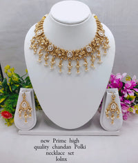 Elegant Copper Polki Pearl Drop Necklace Set – Premium Bridal & Festive Jewelry