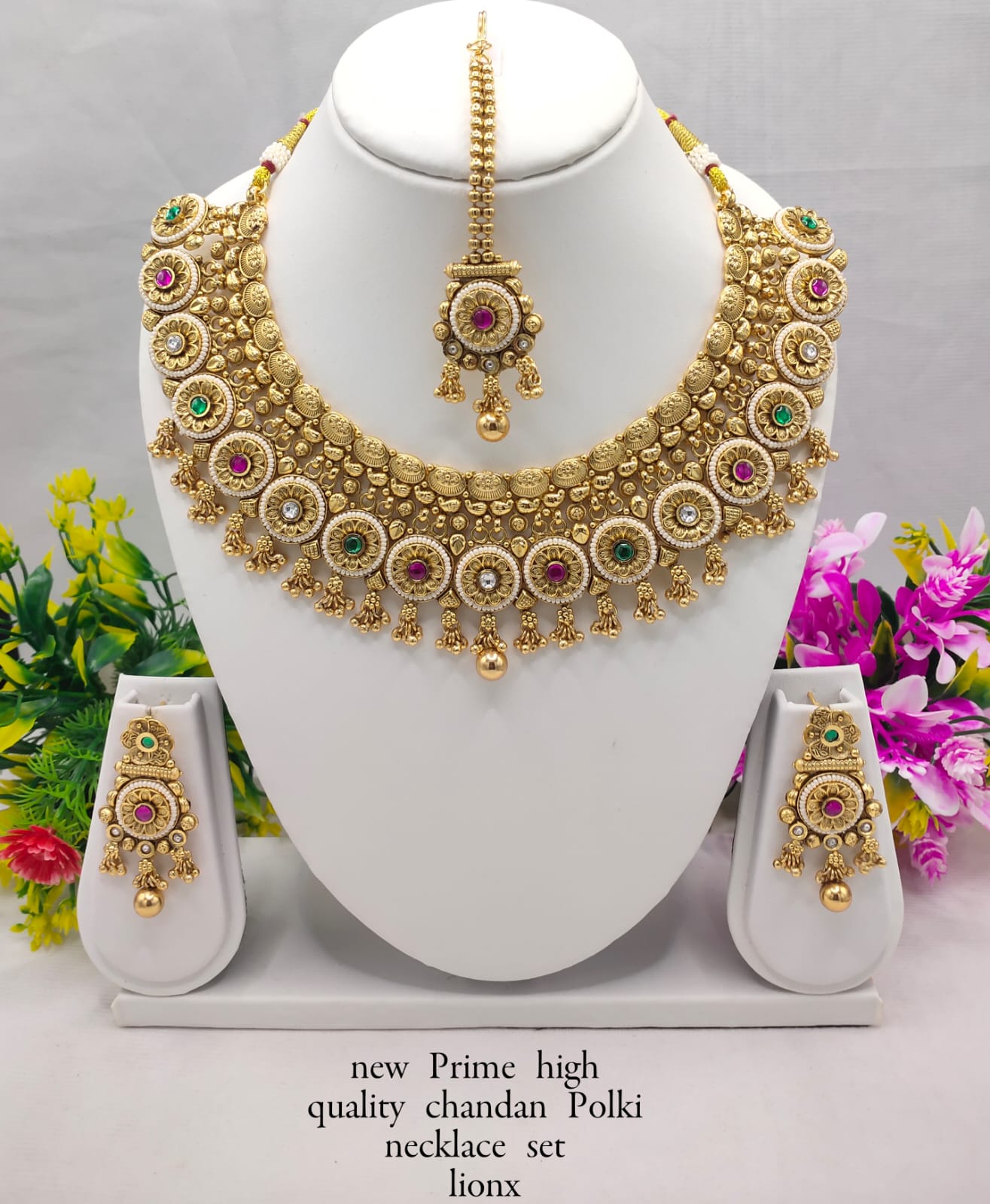 Coppe Bridal Necklace Set with Maang Tikka – Traditional Jewelry by Lucentemarket