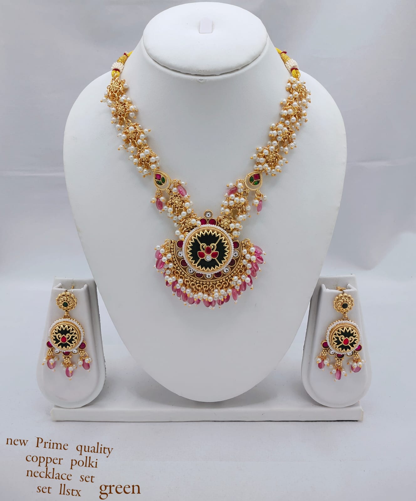 Prime Quality Copper Necklace Set with CZ Stone Embellishments