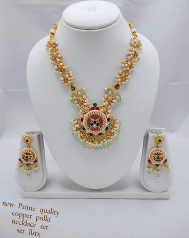 Prime Quality Copper Necklace Set with CZ Stone Embellishments