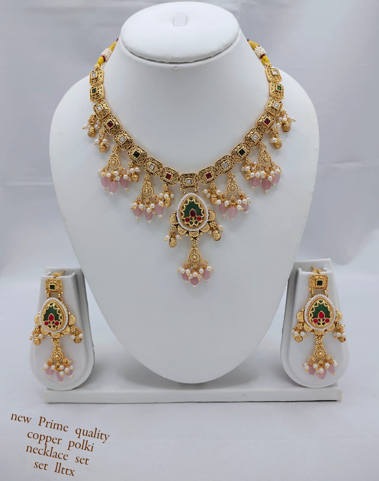 Royal Charm Copper Necklace Set with CZ Stone Accents