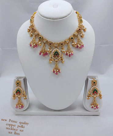 Royal Charm Copper Necklace Set with CZ Stone Accents