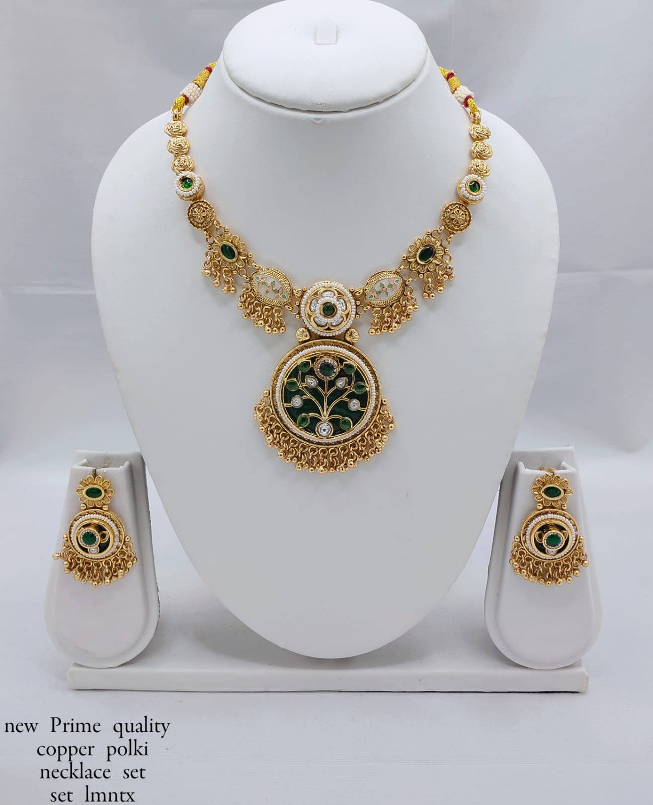 Royal Heritage Copper Necklace Set with Intricate Tree of Life Design