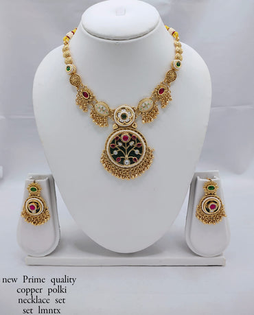 Royal Heritage Copper Necklace Set with Intricate Tree of Life Design