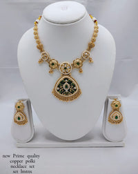 Prime Quality Copper Necklace Set with Traditional Pendant & Matching Earrings