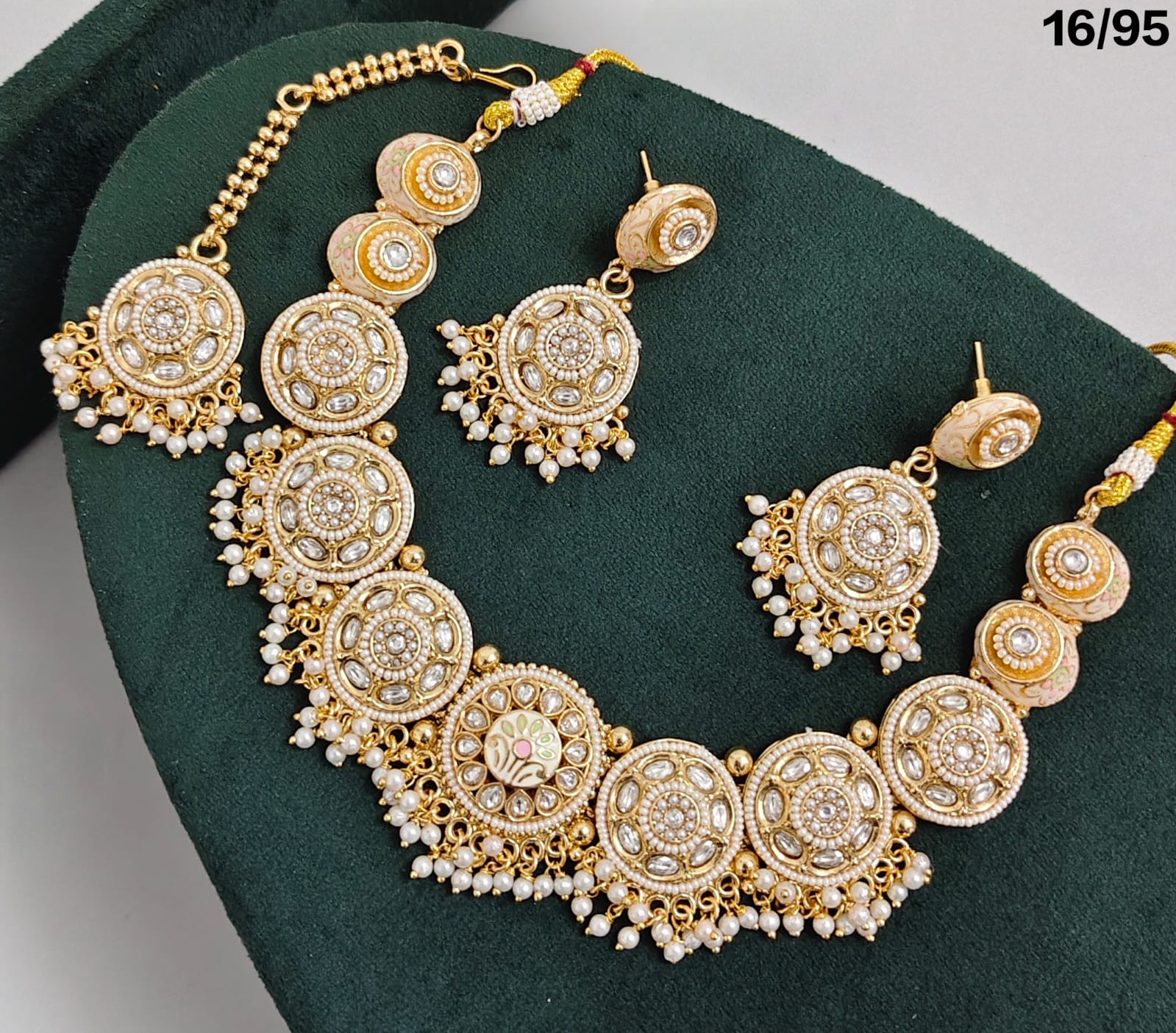 Modern White Enamel Copper Jewelry Set