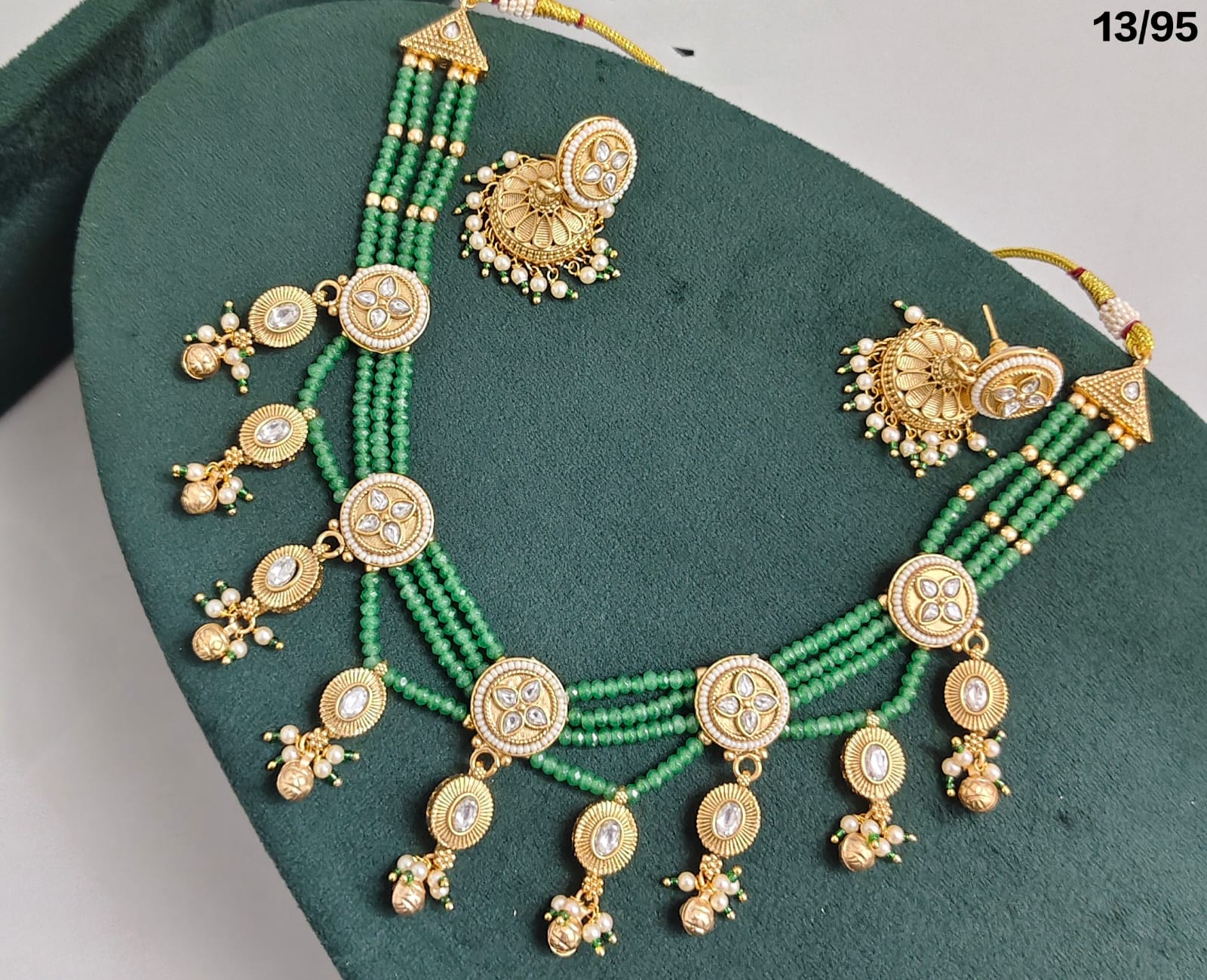 Emerald Green Multi-Strand Copper Necklace Set