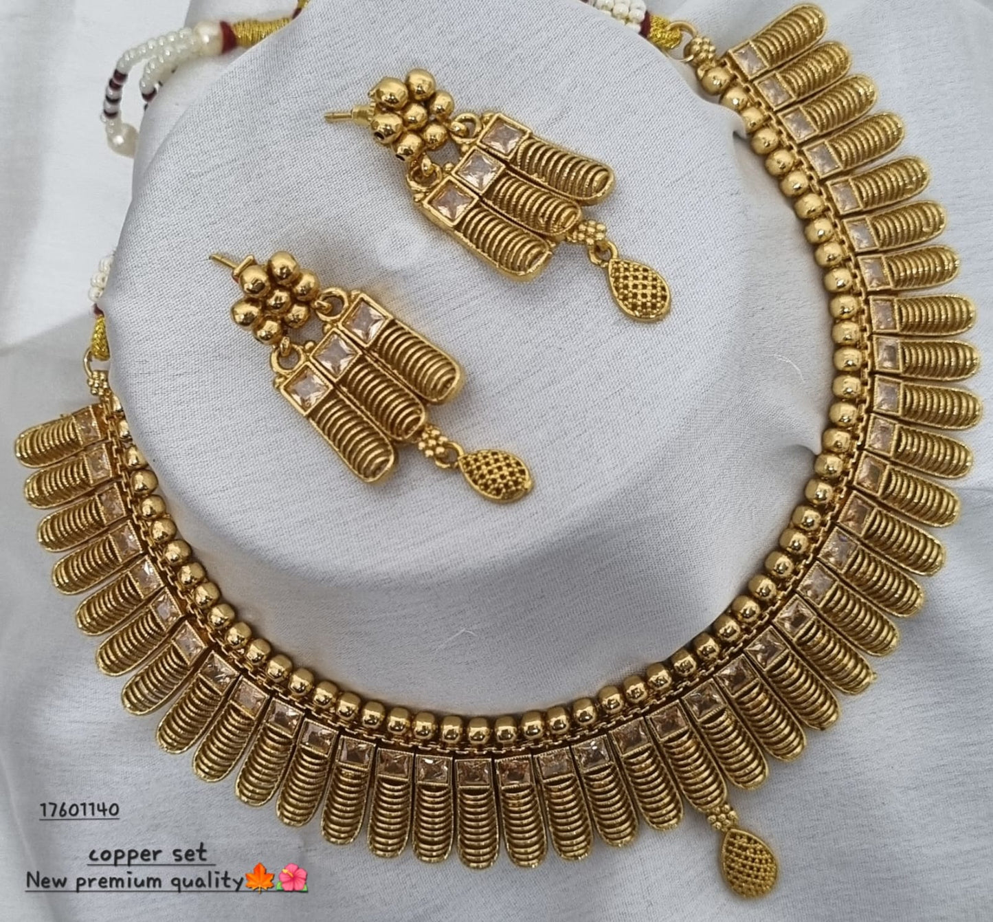 Heritage Premium Copper Matte Gold Choker Set