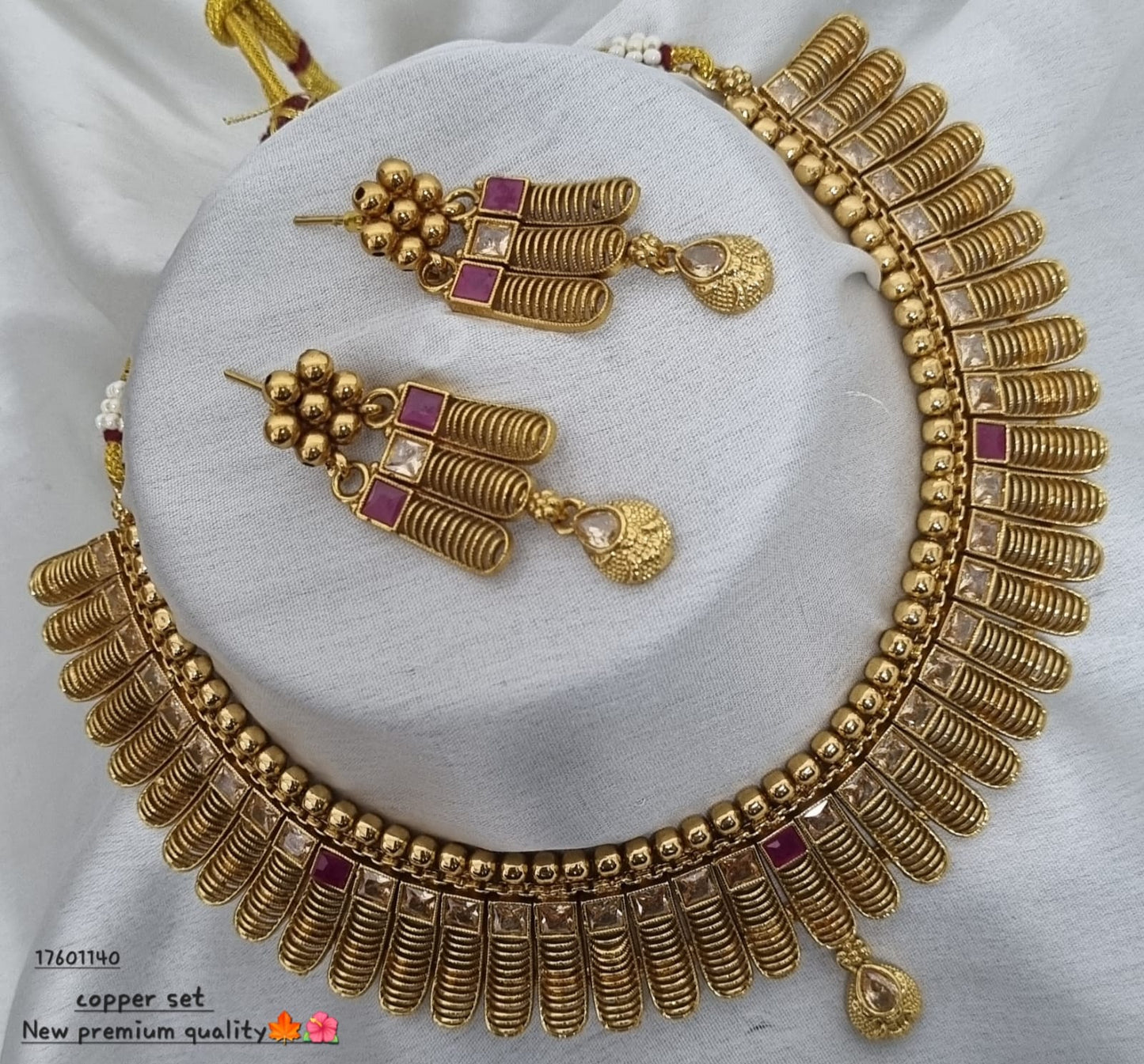 Heritage Premium Copper Matte Gold Choker Set