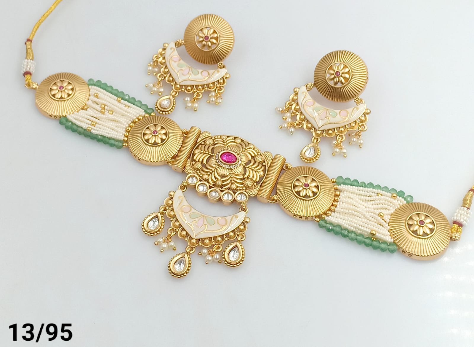 The Royal Rajputana Pearl Choker Necklace Set