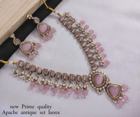 Gold Plated Kundan Stone Copper Jewellery Set