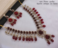 Gold Plated Kundan Stone Copper Jewellery Set
