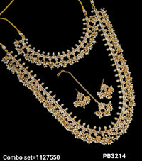 Gold Plated Kundan Stone Copper Jewellery Set