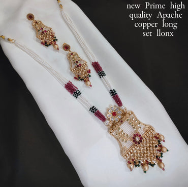 Gold Plated Kundan Stone Copper Jewellery Set