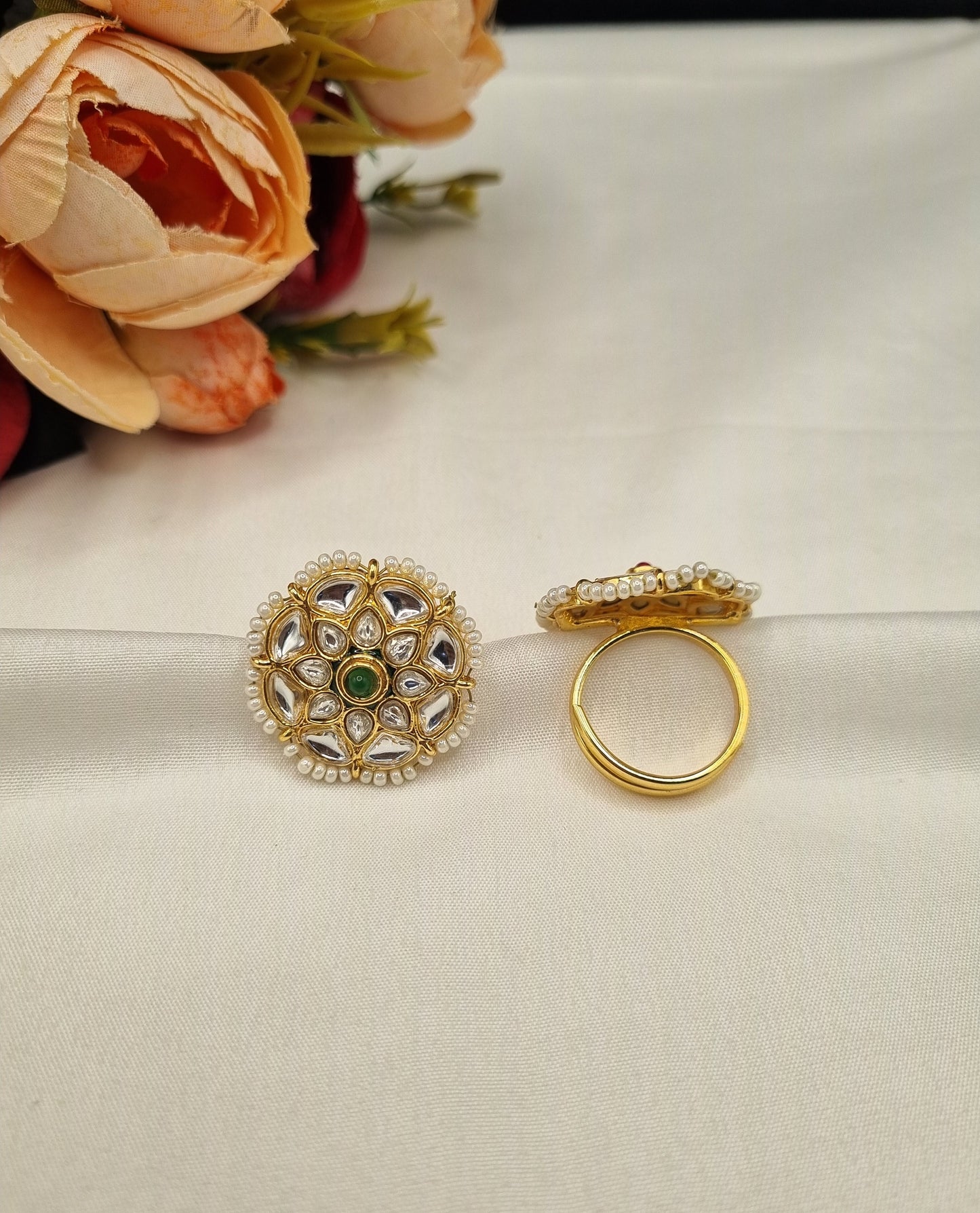 Floral Motif with Pearl Beading