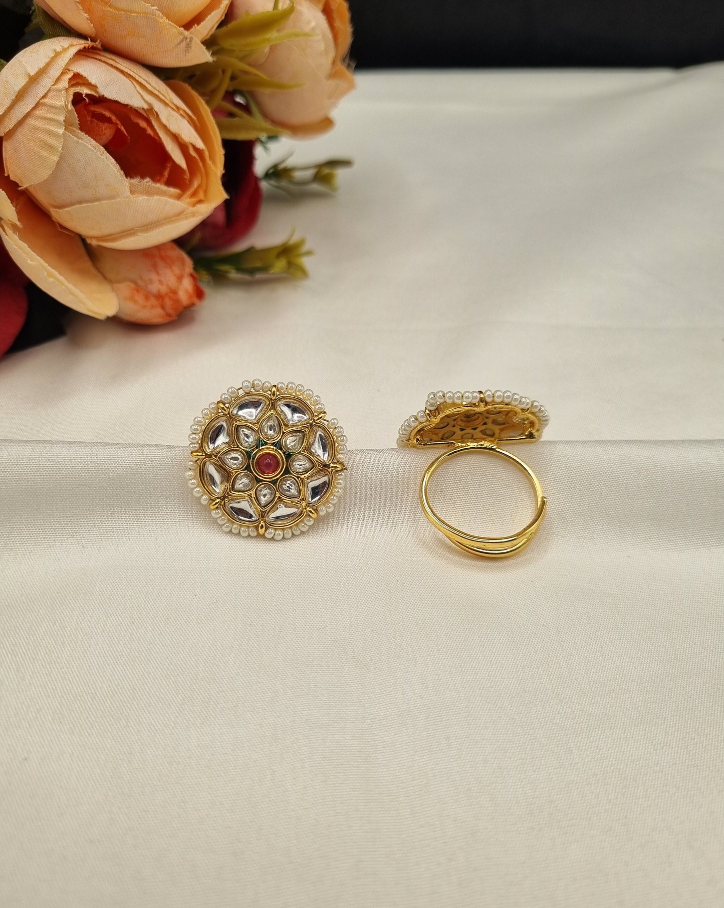 Floral Motif with Pearl Beading