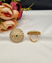 Ornate Multi-Tier Concentric Ring with Pearl Detail