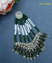Chand Motif Crystal Jhoomar / Traditional Bridal Hair Tikka