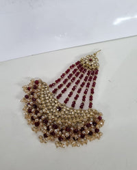 Traditional Maroon Beads Bridal Passa