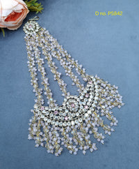 Chand Motif Crystal Hair Accessory / Bridal Jhoomar