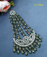 Chand Motif Crystal Hair Accessory / Bridal Jhoomar