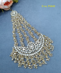 Chand Motif Crystal Hair Accessory / Bridal Jhoomar