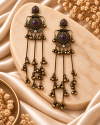 Long Chain with Ghungroo Earrings