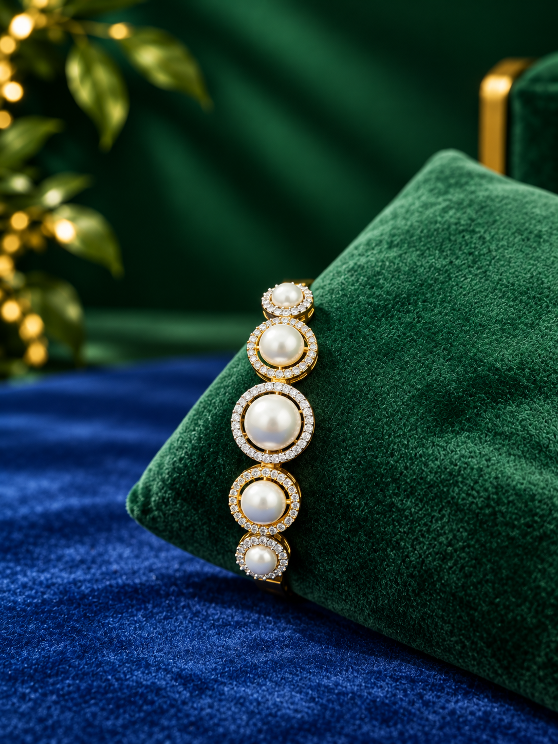 American Diamond Pearl Bracelet