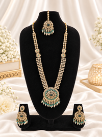 Mustard Yellow Bridal Necklace Set with Matching Earrings