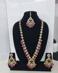 Blush Petal Long Bridal Necklace Set