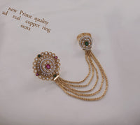 Traditional AD Stone Hathphool Ring Bracelet – Copper Chain Hand Harness Jewelry