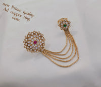 Elegant Premium Quality Copper Ring with Intricate Design and Chain Detailing