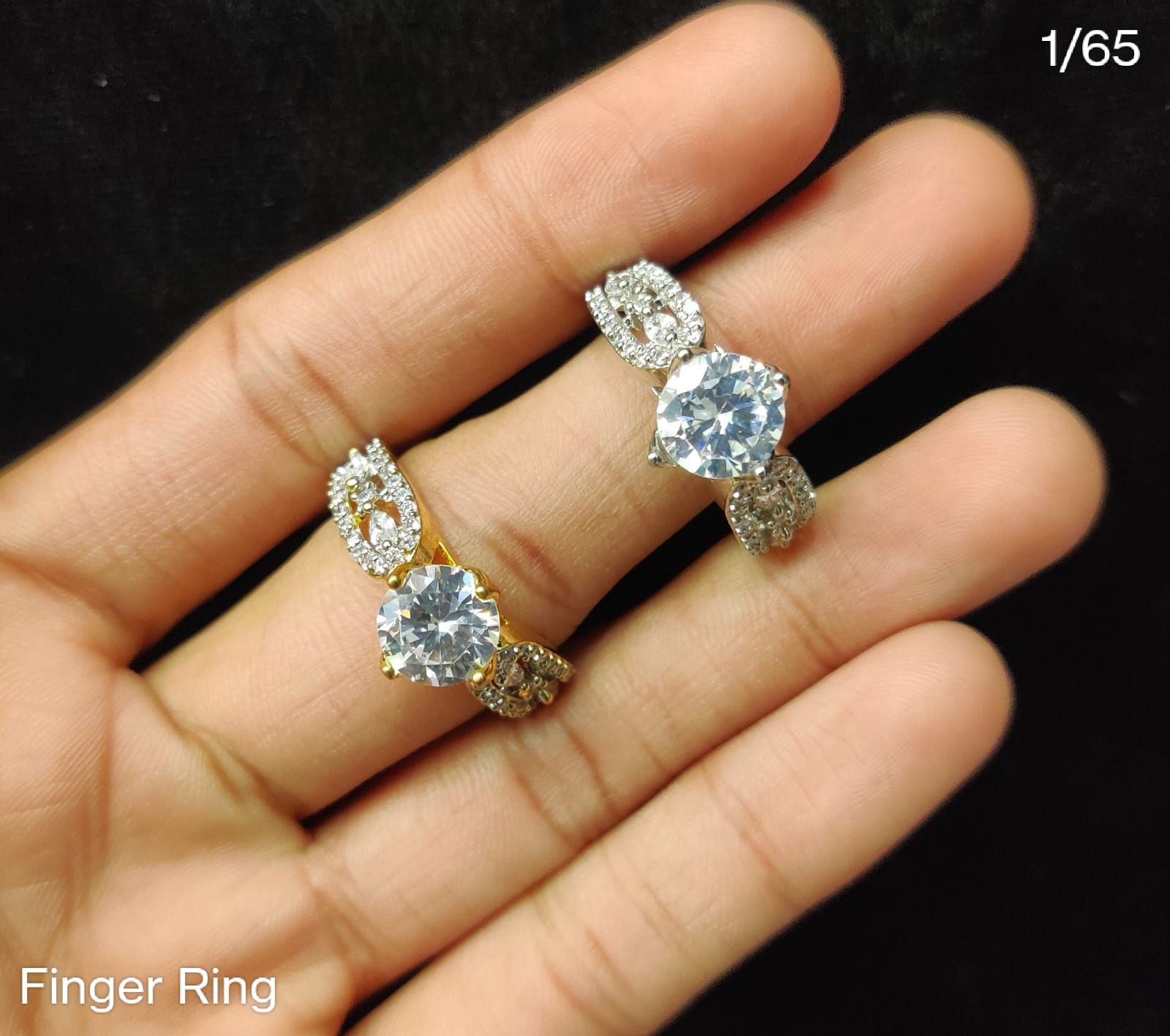 Elegant Solitaire CZ Finger Ring – Adjustable Party Wear Design (Per Piece)
