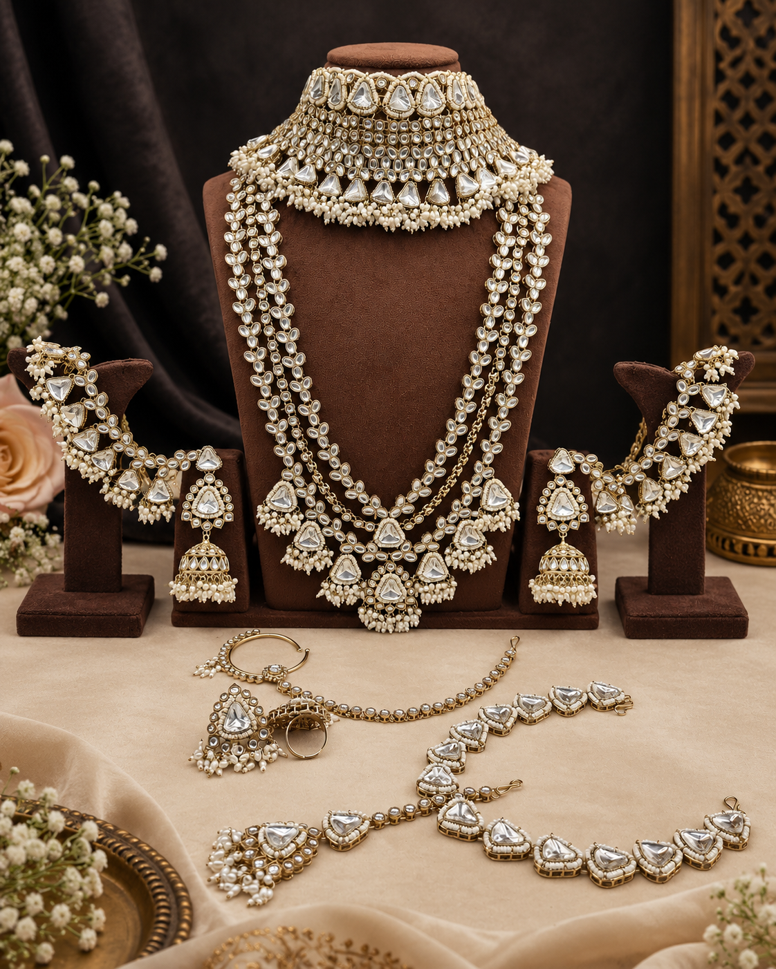 Bridal Choker & Multi-Layered Haar Jewelry Set