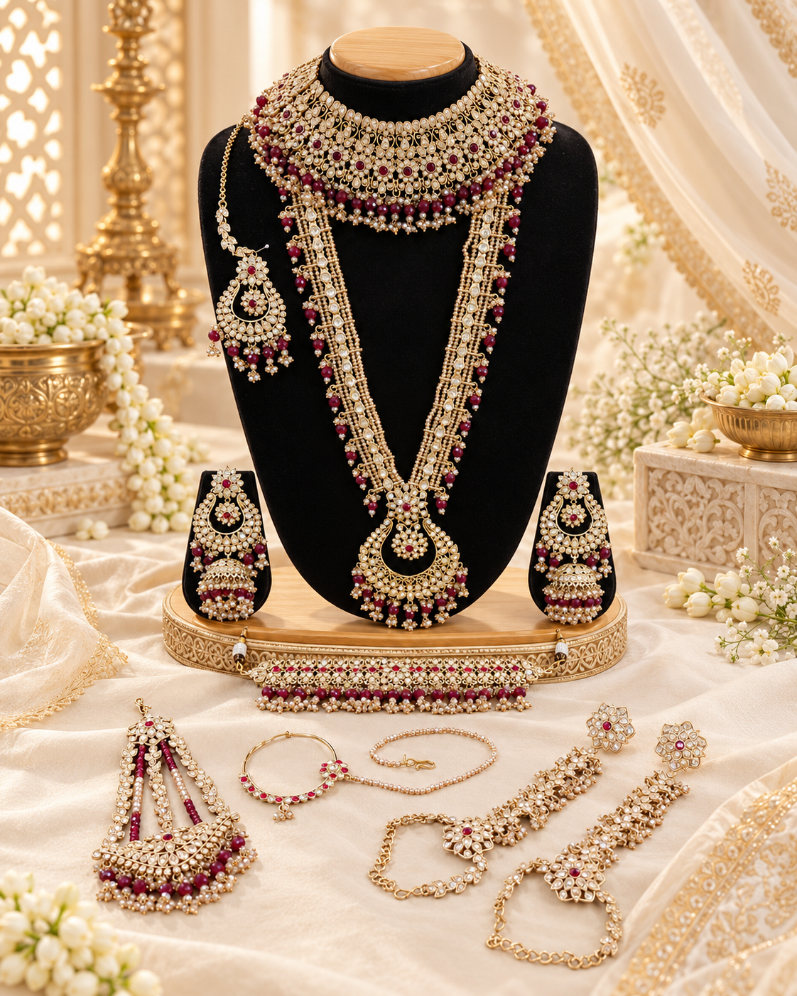 Royal Crystal Stone Grand Bridal Jewellery Set