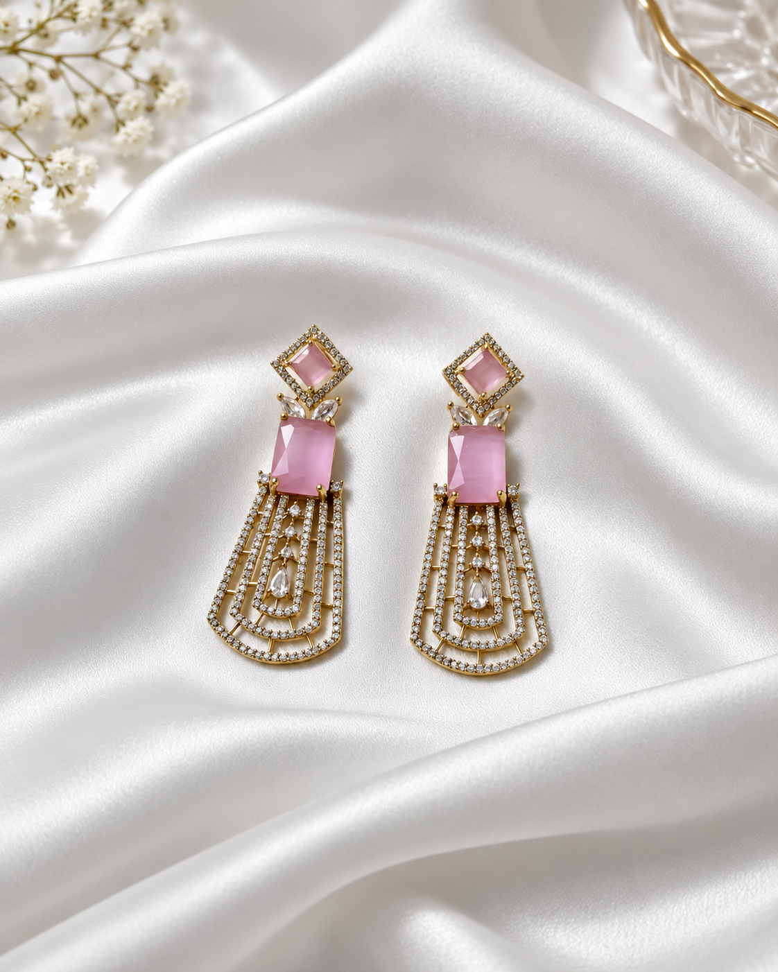 Ad Art Deco Chandelier Drop Earrings For Woman