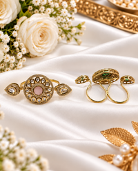 Chakra Three-Finger Kundan Ring