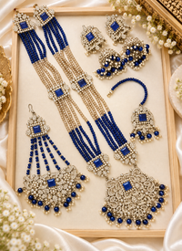 Traditional Gold Pletad Long Necklace Set 5-Piece For Woman & Girls