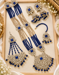 Traditional Gold Pletad Long Necklace Set 5-Piece For Woman & Girls
