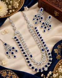 Double-Layer Necklace Set with Earrings and Maang Tikka