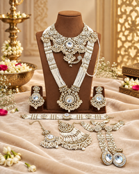 Complete Kundan & Pearl Beaded Bridal Jewellery Set