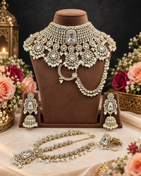 Antique Gold Finish Grand Bridal Jewellery Set