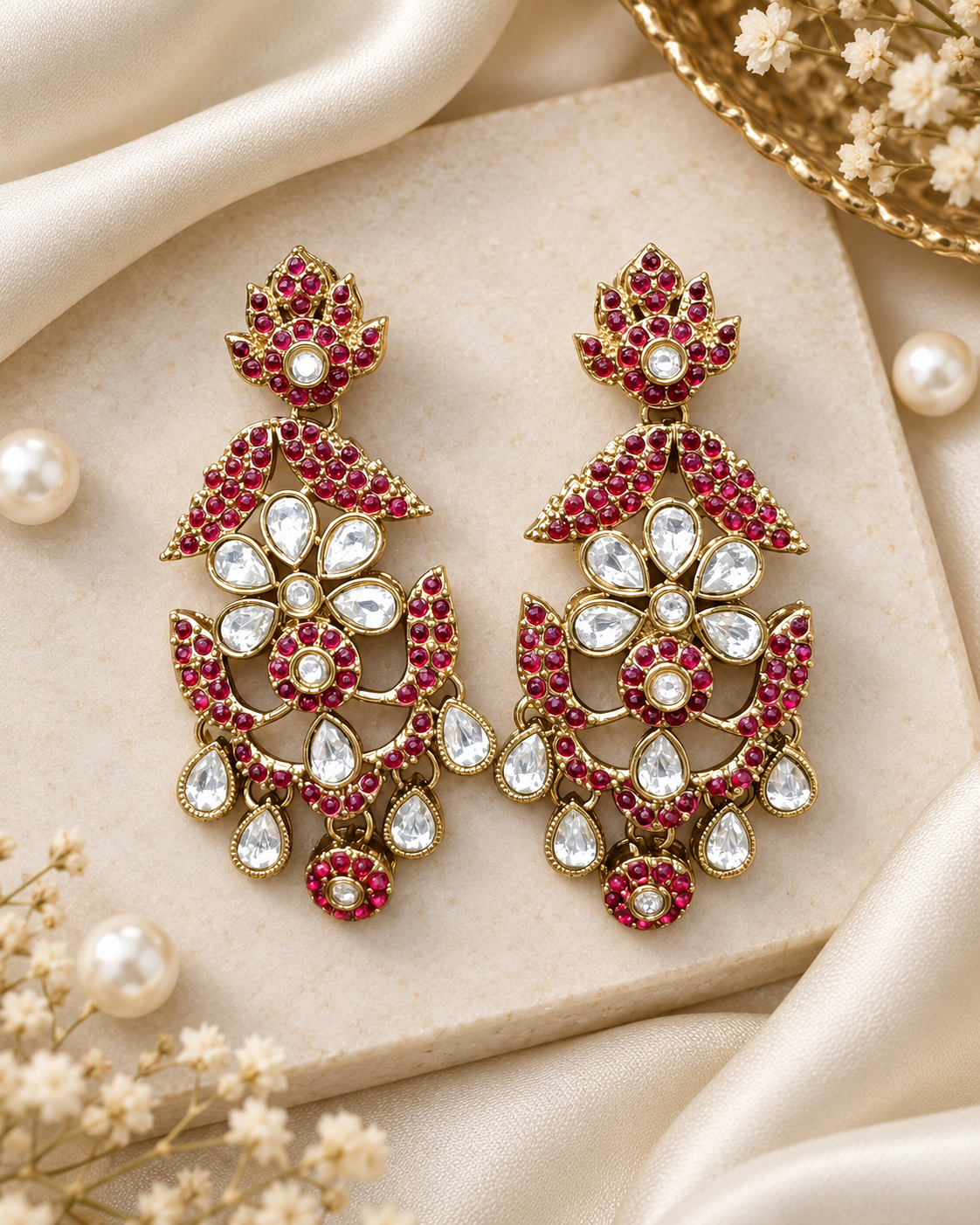 Royal Chandelier Earrings Antique Gold Ethnic Statement Jewelry
