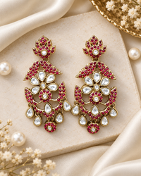 Royal Chandelier Earrings Antique Gold Ethnic Statement Jewelry